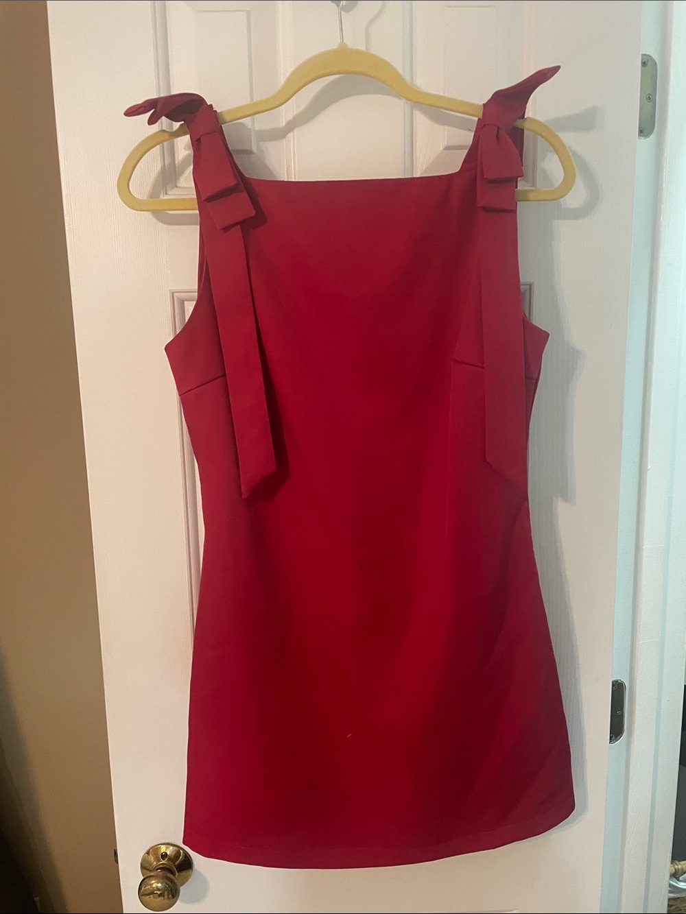 Women’s Red Tie-Shoulder Sheath Dress